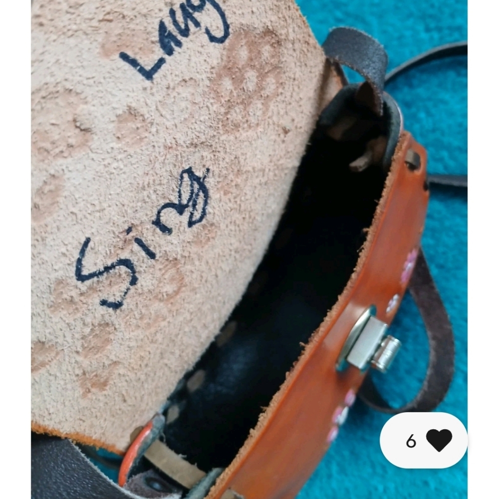 70s Leather Tooled Bag Floral Mini Crossbody Bag Baja Retro Cowgirl Boho - Picture 6 of 9